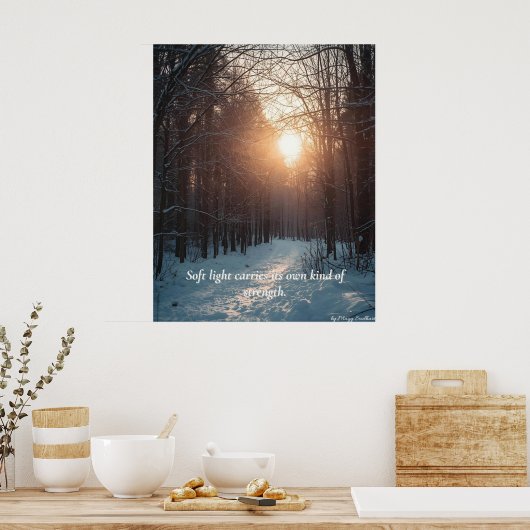 Soft Winter Light – Minimalist Calm Art Print ポスター (キッチン)