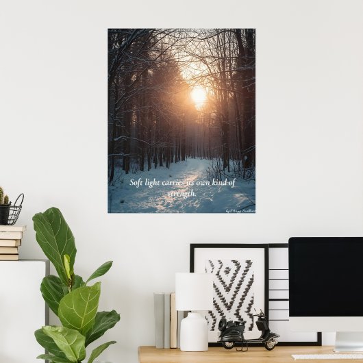 Soft Winter Light – Minimalist Calm Art Print ポスター (ホームオフィス)