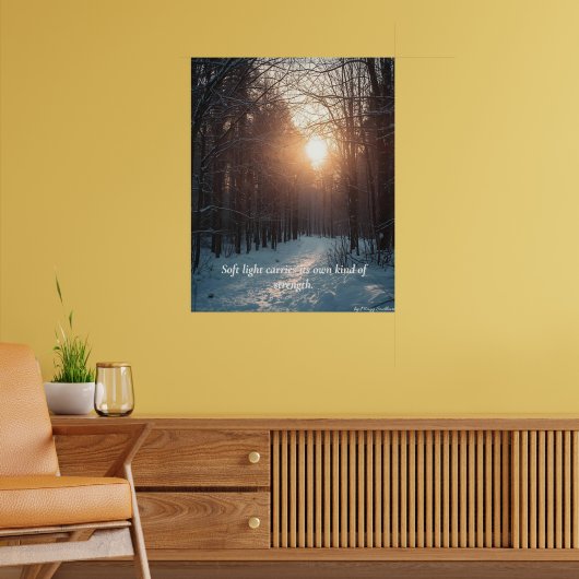 Soft Winter Light – Minimalist Calm Art Print ポスター (リビング2)