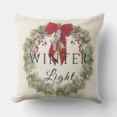 Soft Winter Light w/ Christmas Wreath クッション (正面)