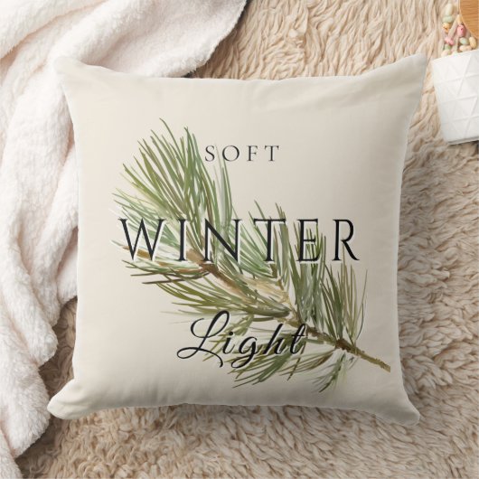 Soft Winter Light w/ Pine Branch クッション (ブランケット)