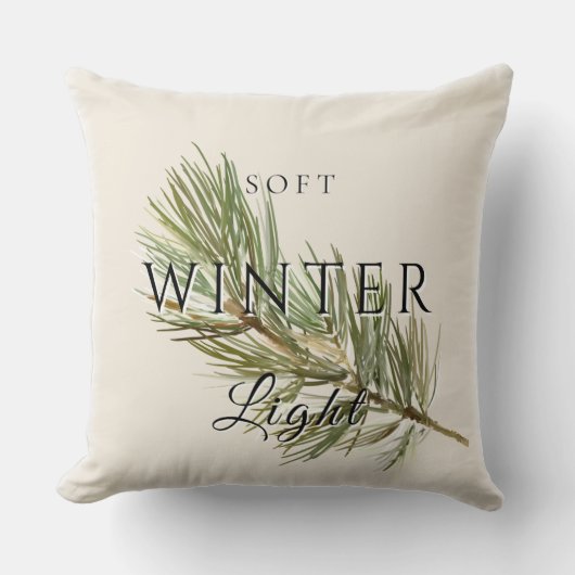 Soft Winter Light w/ Pine Branch クッション (正面)