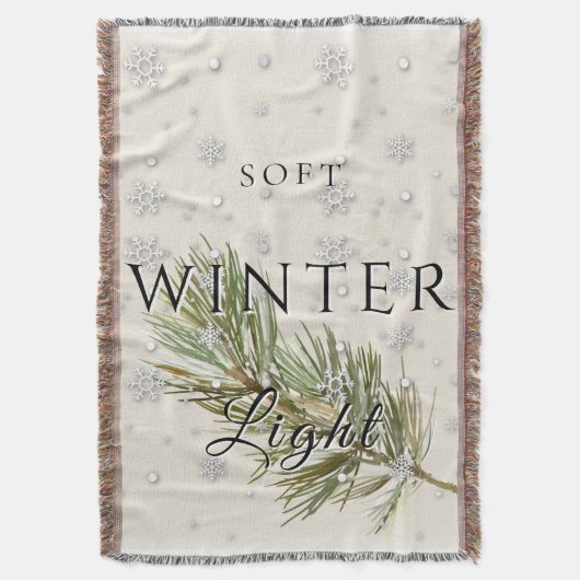 Soft Winter Light w/ Pine Branch and Snow スローブランケット (正面縦)