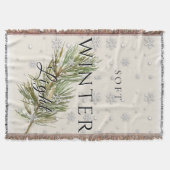Soft Winter Light w/ Pine Branch and Snow スローブランケット (正面)