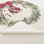 Soft Winter Light with Christmas Wreath シェルパブランケット (3/4)