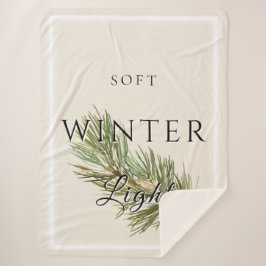 Soft Winter Light with Pine Branch シェルパブランケット