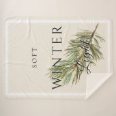 Soft Winter Light with Pine Branch シェルパブランケット (正面(横))