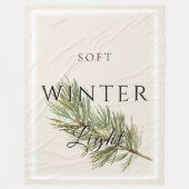 Soft Winter Light with Pine Branch フリースブランケット (正面)