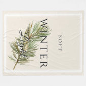 Soft Winter Light with Pine Branch フリースブランケット (正面(横))