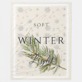 Soft Winter Light with Pine Branch and Snow フリースブランケット (正面)