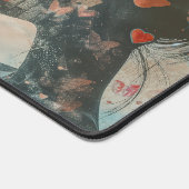 Soft Woman Silhouette with Hearts デスクマット (コーナー)