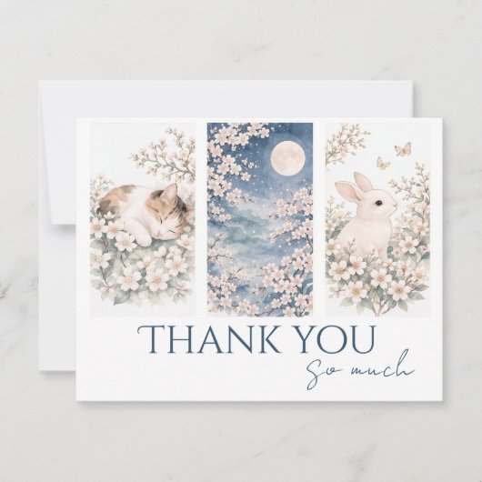 Soft Woodland Animals Thank You Card サンキューカード (正面)