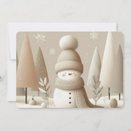 Soft Woodland Snowman Christmas Holiday Card シーズンカード