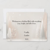 Soft Woodland Snowman Christmas Holiday Card シーズンカード (裏面)