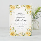 Soft Yellow Bloom Botanical Wedding 招待状 (スタンド正面)