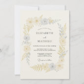 Soft Yellow Ethereal Spring Wedding 招待状 (正面)
