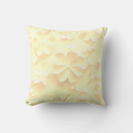 Soft Yellow Floral Dream Throw Pillow クッション
