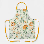 Soft Yellow Garden Floral Pattern エプロン (正面)