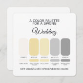 Soft Yellow Gray Spring Wedding Color Palette Card 招待状 (正面/裏面)
