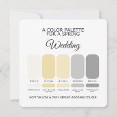 Soft Yellow Gray Spring Wedding Color Palette Card 招待状 (裏面)