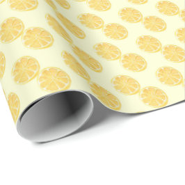 Soft Yellow Lemon Slice Watercolor Pattern ラッピングペーパー