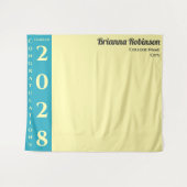Soft Yellow Modern Graduation Party タペストリー (正面(横))