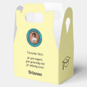 Soft Yellow Modern Graduation Photo Thank You フェイバーボックス (オープン)