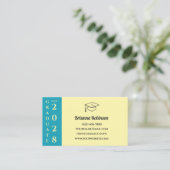 Soft Yellow Modern Graduation QR Code Name Card コーリングカード (スタンド正面)