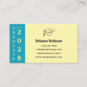 Soft Yellow Modern Graduation QR Code Name Card コーリングカード (正面)
