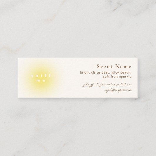 Soft Yellow Perfume Scent Sample Mini Tester Card スキニー名刺 (正面)