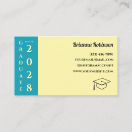 Soft Yellow Photo Modern Graduation Name Card コーリングカード