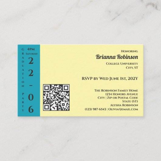 Soft Yellow Photo Modern Graduation Party エンクロージャーカード (正面)