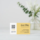 Soft Yellow QR Code 3 Photo Collage 名刺 (スタンド正面)