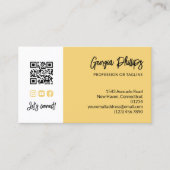 Soft Yellow QR Code 3 Photo Collage 名刺 (正面)