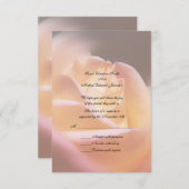 Soft Yellow Rose Floral Wedding 出欠カード (正面/裏面)