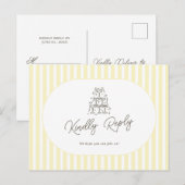 Soft Yellow Striped Wedding Song Request ポストカード (正面/裏面)