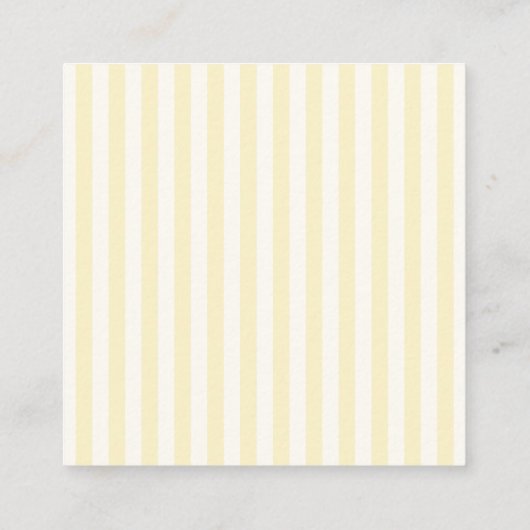 Soft Yellow Stripes QR Code エンクロージャーカード (裏面)