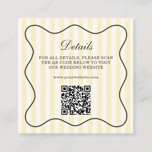 Soft Yellow Stripes QR Code エンクロージャーカード (正面)