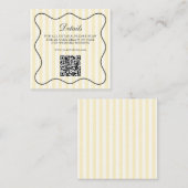 Soft Yellow Stripes QR Code エンクロージャーカード (正面/裏面)