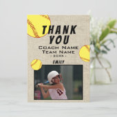 Softballフォトカード素朴コーチに感謝 サンキューカード (スタンド正面)
