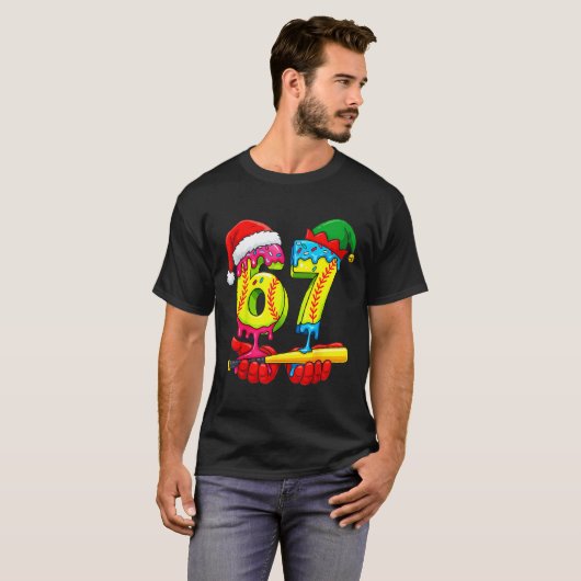 Softball 67 Ice Cream Drip Six Seven Boys Funny Ch Tシャツ (正面フル)