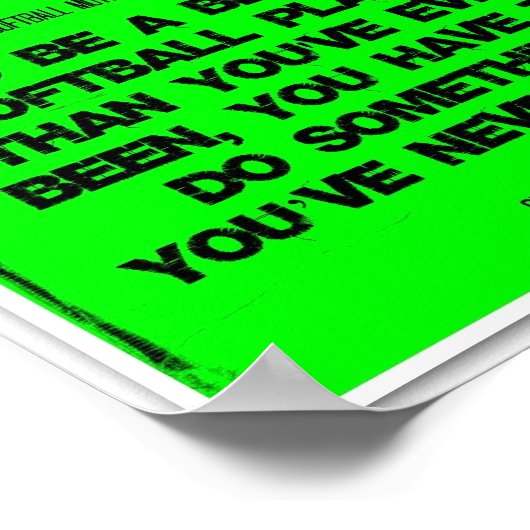 Softball 9 Color Quote Collage ポスター (角)