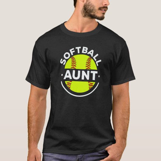 Softball Aunt Softball Player Pitcher Catcher Spor Tシャツ (正面)