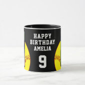 Softball Ball Happy Birthday 2 Photos マグカップ (中央)