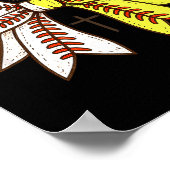 Softball Baseball Mom Bow Christian With Man This  ポスター (角)