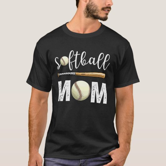 Softball Baseball Mom coll Mother's Day Softball Tシャツ (正面)