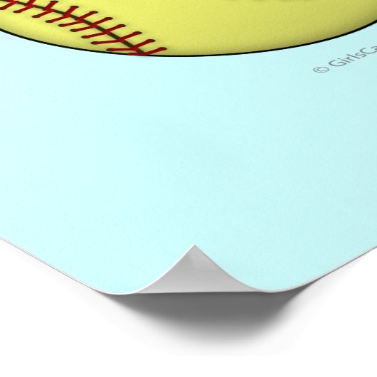 Softball-Blue ポスター (角)