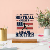 Softball Brother Patriotic Vintage Engraving Shirt アクリルサイン (ウェディング)