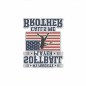Softball Brother Patriotic Vintage Engraving Shirt シール (正面)