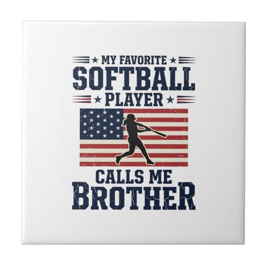 Softball Brother Patriotic Vintage Engraving Shirt タイル (正面)